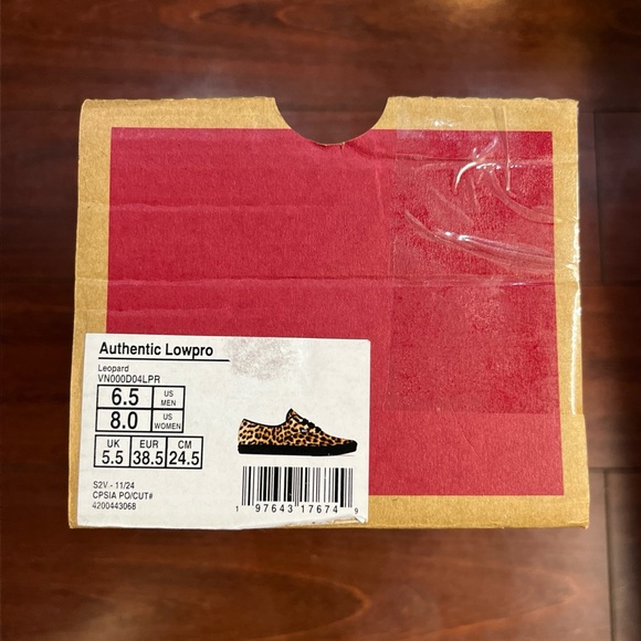 Womens 8 Vans Authentic Low Pro Leopard Print Low Top Shoe Sneaker New HALF BOX - Picture 16 of 16